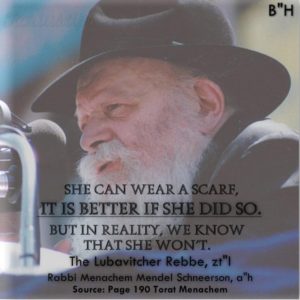 Lubavitch Rebbe on the Wig Sheitel